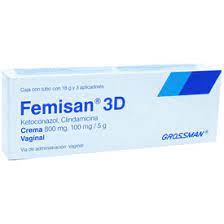 Femisan 3D 800/100 Mg Vaginal Cream Tube 8 G, Clindamycin, Ketoconzol